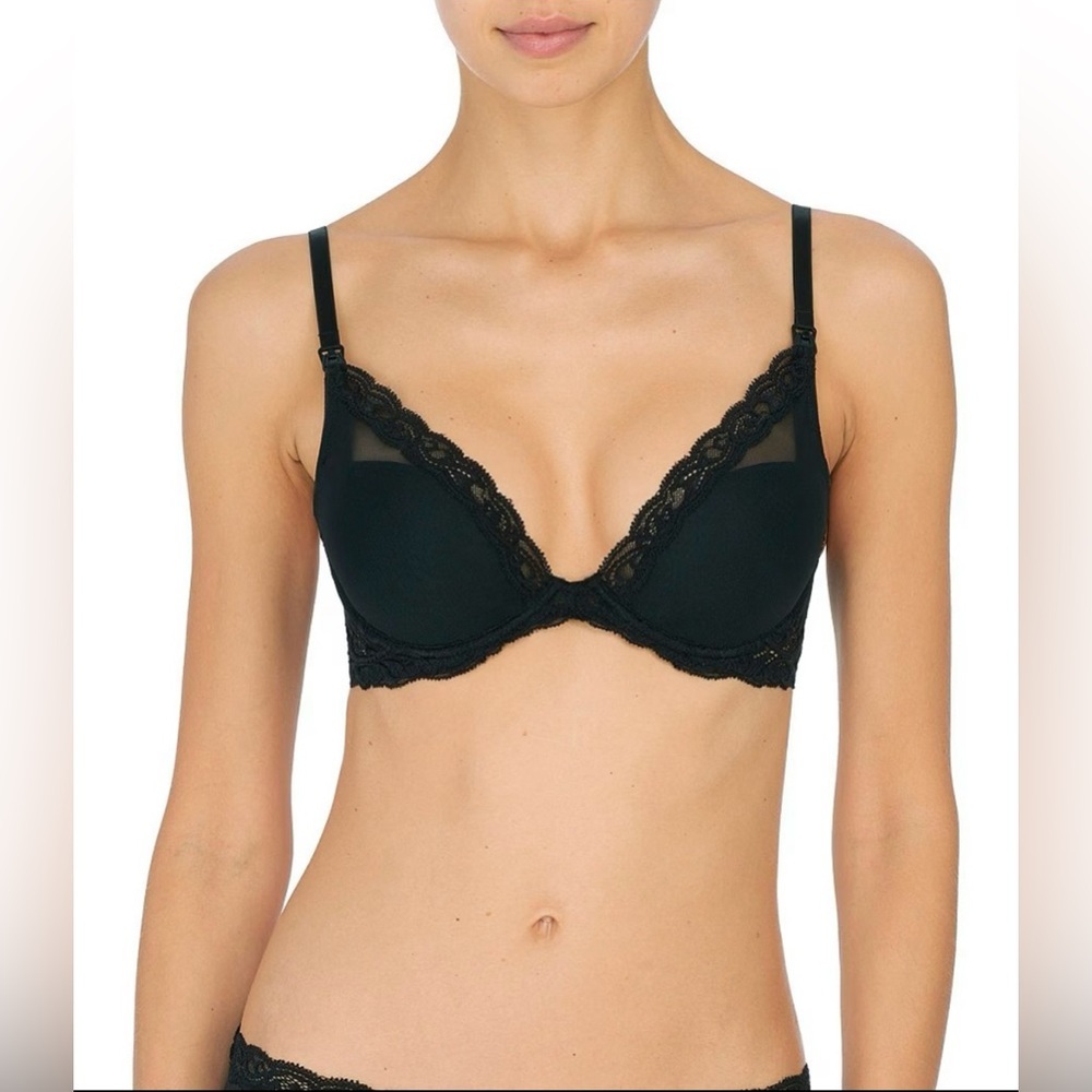 NWOT Natori Women's Feathers Contour Plunge Maternity and Nursing Bra 36DD